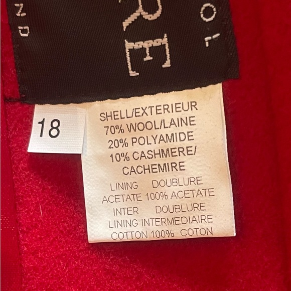 Vintage Stefi Lara Red Wool & Cashmere Coat Size 18 - Picture 9 of 13